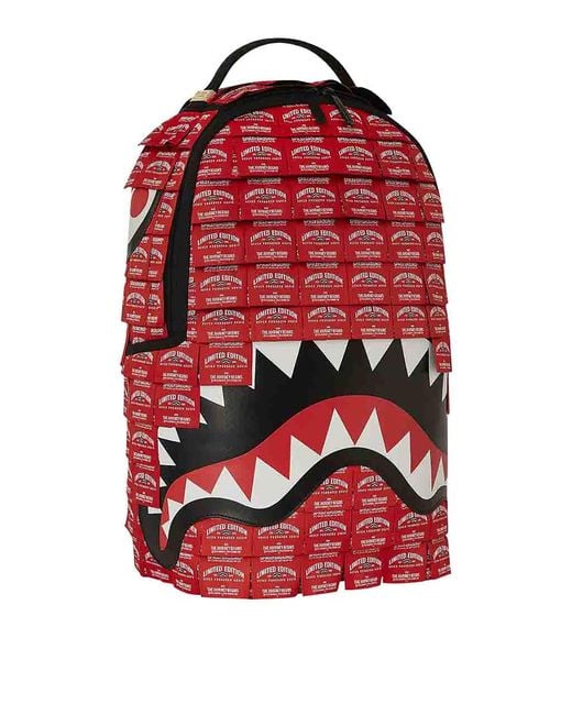 Sprayground Red 1 Off Bakpack Labels for men