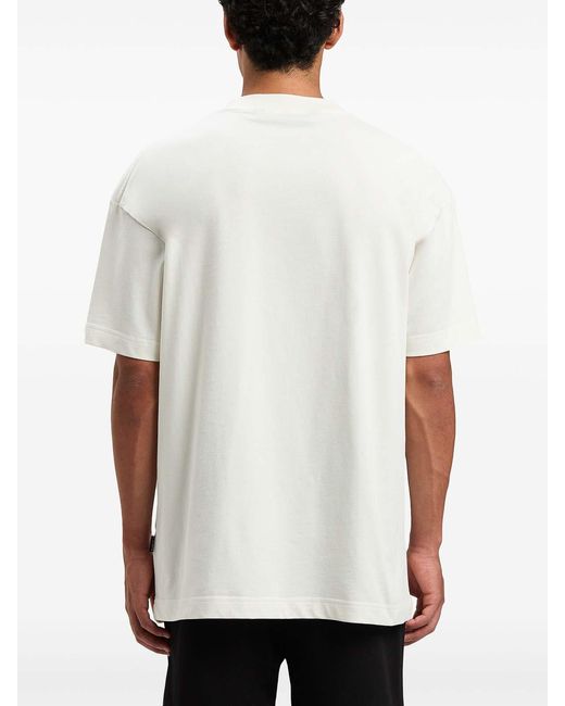 Palm Angels White Neck Logo Tee for men