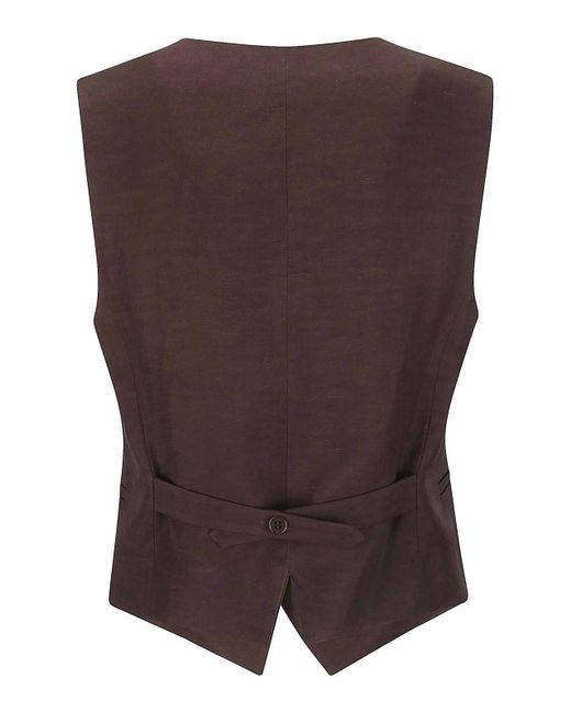P.A.R.O.S.H. Brown Vest With Fitted Waist
