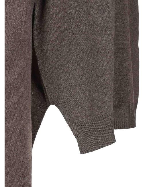 Rick Owens Gray Crew Neck Sweater for men