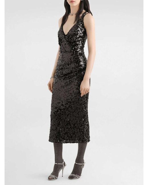 Dolce & Gabbana Black Dress With Sequins