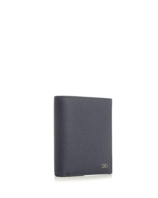 Ferragamo Blue Mini Gancini Wallet for men