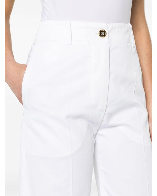 Patou White Iconic Wide-Leg Trousers