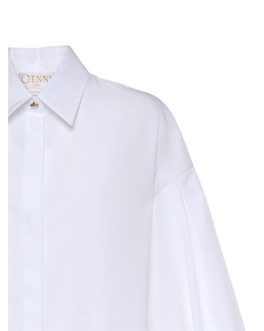 Genny White Cotton Poplin Shirt