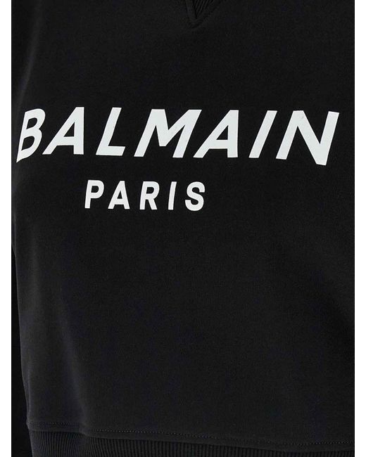 Balmain Black Printed Paris Sweatshirt