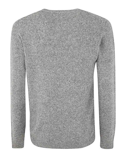 Nuur Gray Long Sleeves Crew Neck Sweater for men