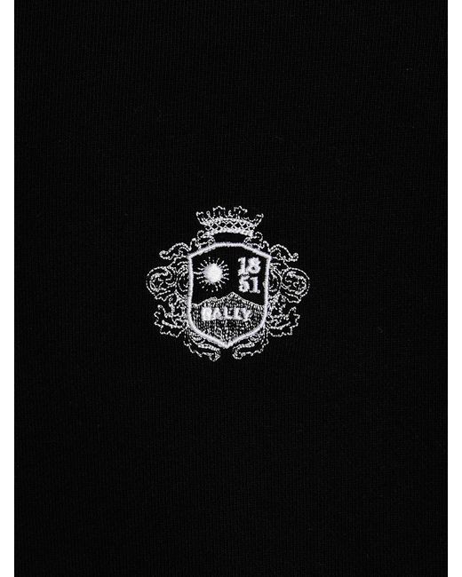 Bally Black Cotton Sweatshirt for men