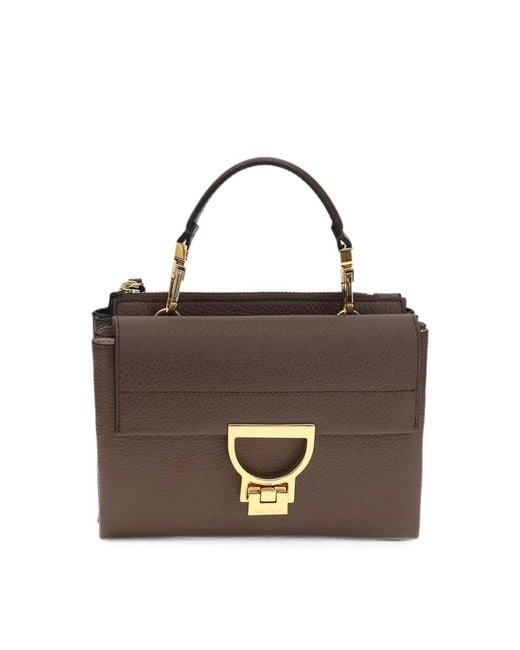 Coccinelle Brown Handbag Grained Leather Berry