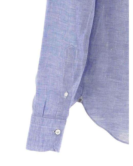 Borriello Blue Linen Blouse for men