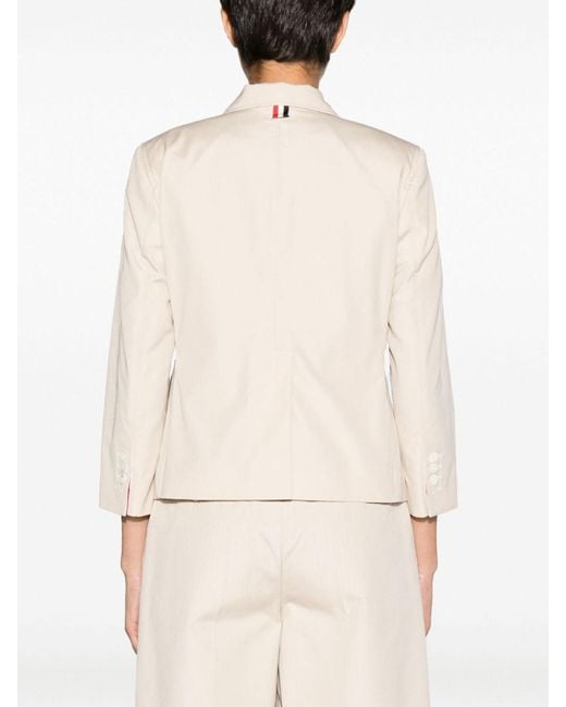 Thom Browne Natural Rounded-Collar Single-Breasted Blazer