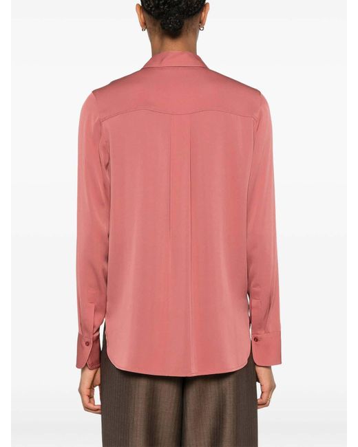 Vince Pink Slim Fitted Blouse