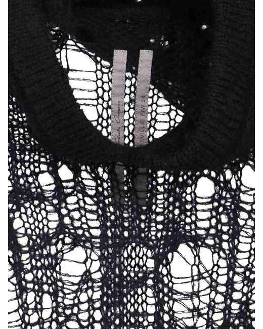 Rick Owens Black Turtleneck Sweater