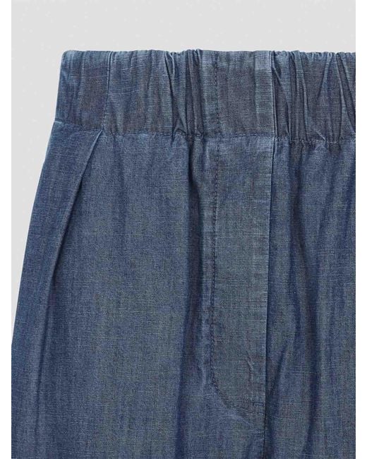 Jil Sander Blue Wide Leg Elasticated Pant