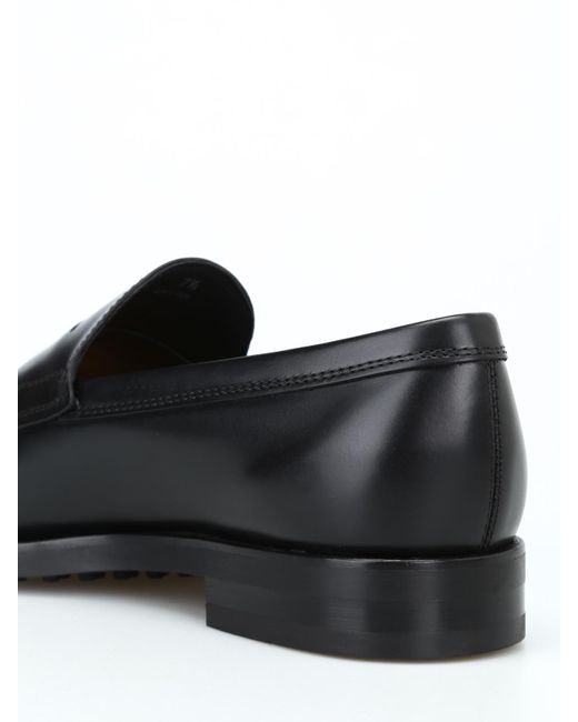 Tod's Black Leather Formal Loafers for men