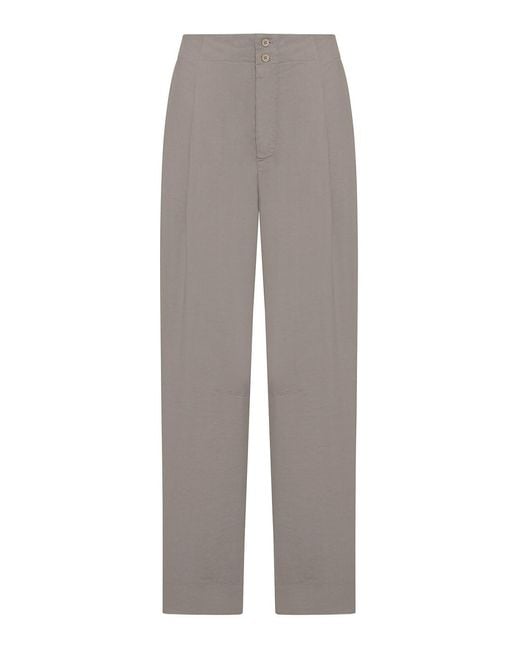 Transit Gray High-Waisted Cotton Trousers