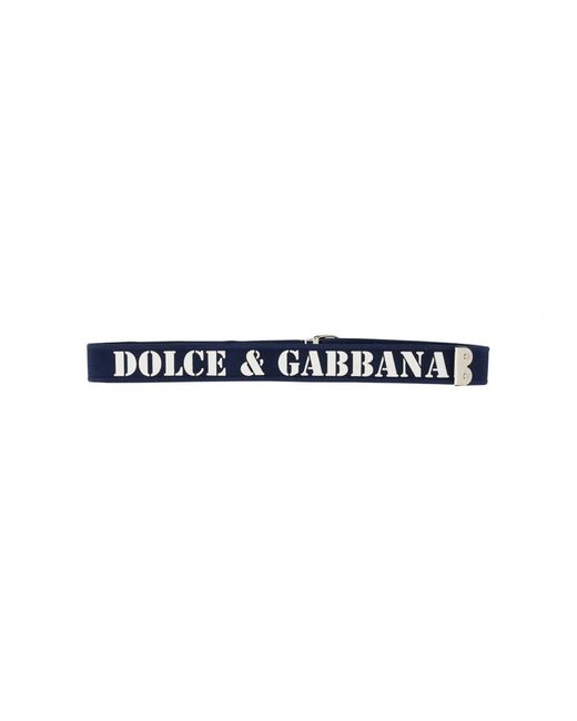 Dolce & Gabbana Blue Belt With Logo for men