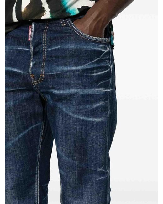 DSquared² Blue Mid-Rise Skinny Jeans for men
