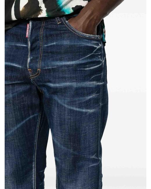 DSquared² Blue Mid-rise Skinny Jeans for men