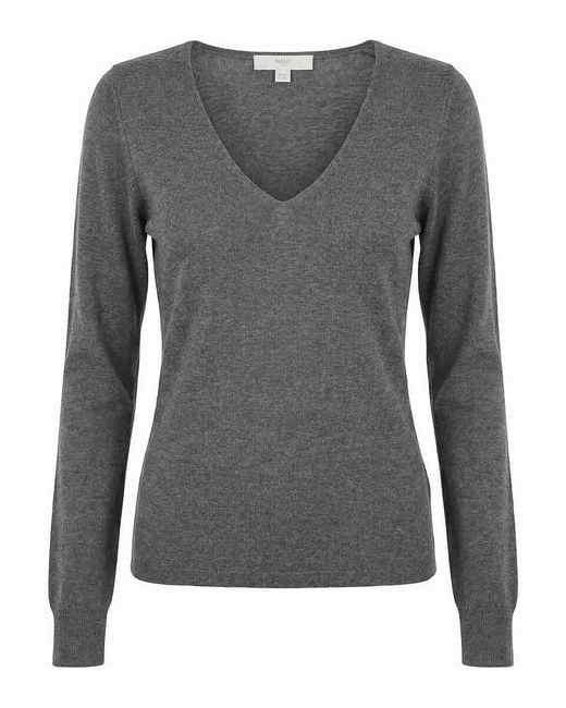 Malo Gray V Neck Sweater