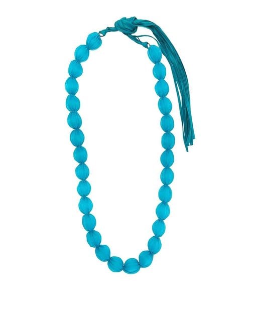 Pleats Please Issey Miyake Blue Shibori Necklace