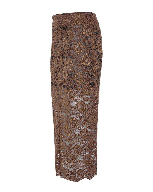 A PAPER KID Brown Gonna Made Of Polyester
