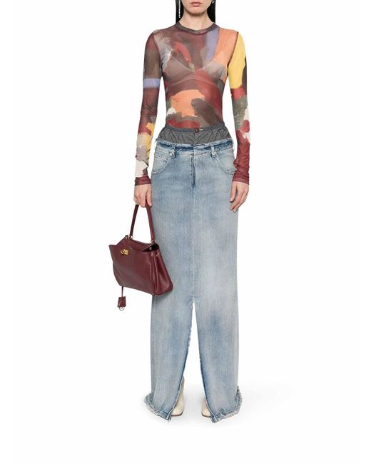 スカート Maison Margiela DENIM SKIRT ANONIMITY OF THE LINING Maison Margiela Denim Skirt Anonimity Of The Lininh in Blue