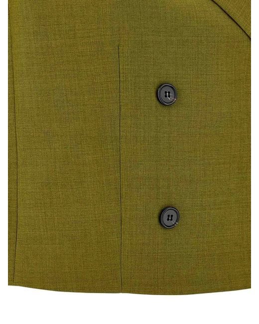 Theory Green Double-Breasted Vest