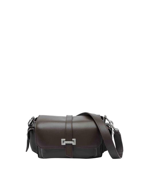 Hogan Black Small Flap Crossbody Bag