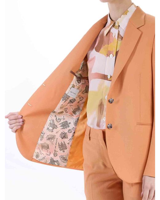 Paul Smith Pink Jacket Two Buttons Fresh Wool
