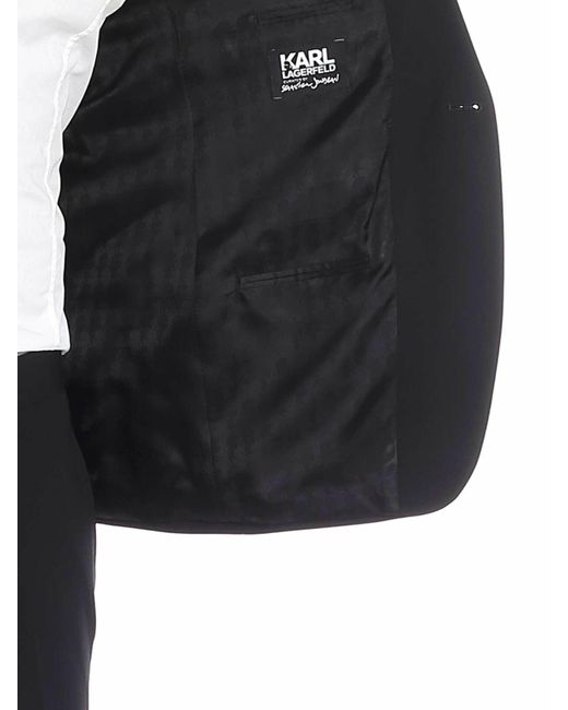Karl Lagerfeld Black Single-Breasted Suit With Single Button for men