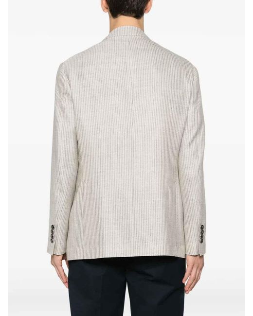 Brunello Cucinelli White Deconstructed Blazer for men