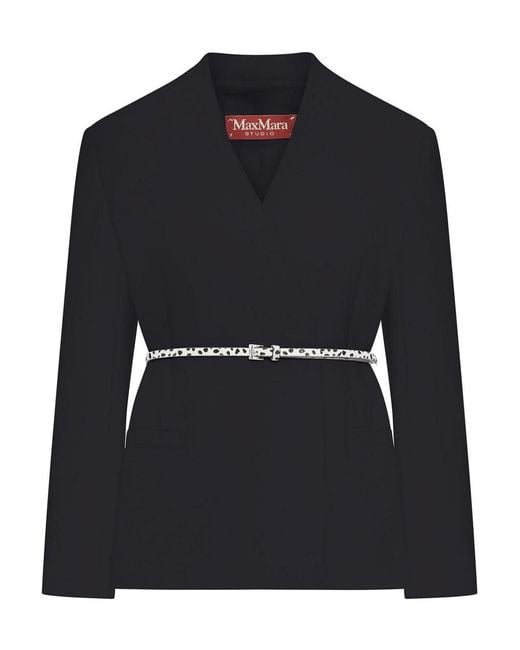 Max Mara Black Double-Breasted Cady Jacket