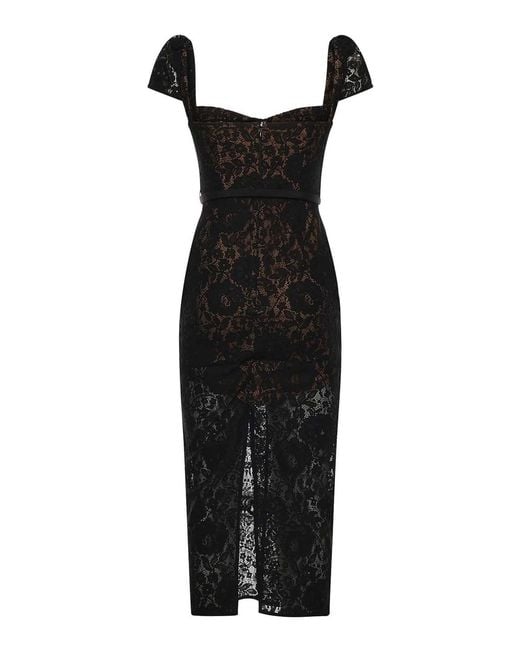 Self-Portrait Black Lace Midi Dress
