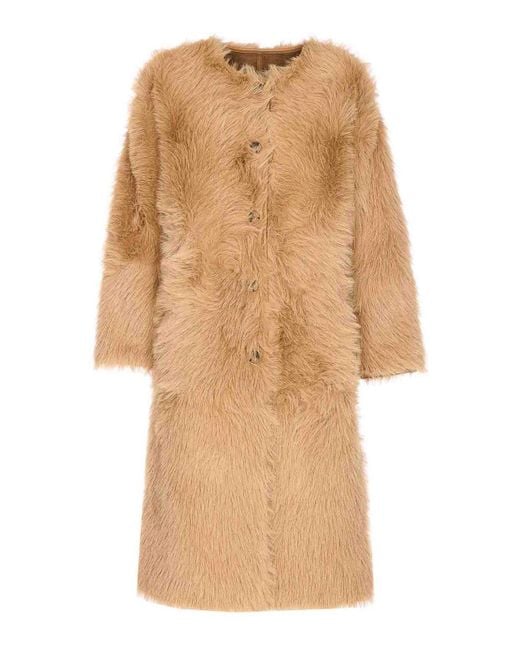 Urbancode Faux Fur Coat in Natural | Lyst