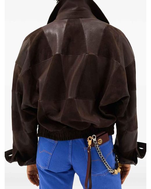 Versace Brown Blouson Leather Leather for men