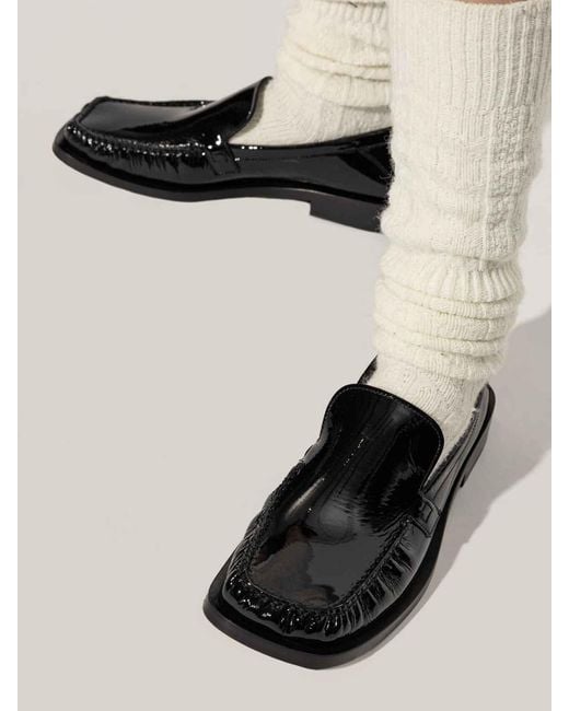 The Attico Black Charles Leather Loafers 20Mm