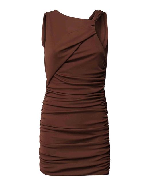 ANDAMANE Brown Dress With Drape