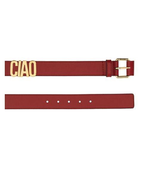Moschino Red Hello Belt