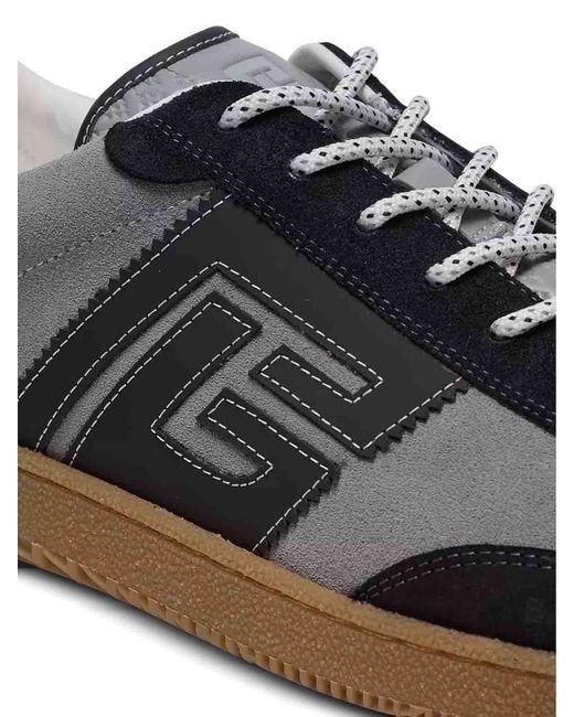 Balmain Gray Low Top Lace Up Sneaker