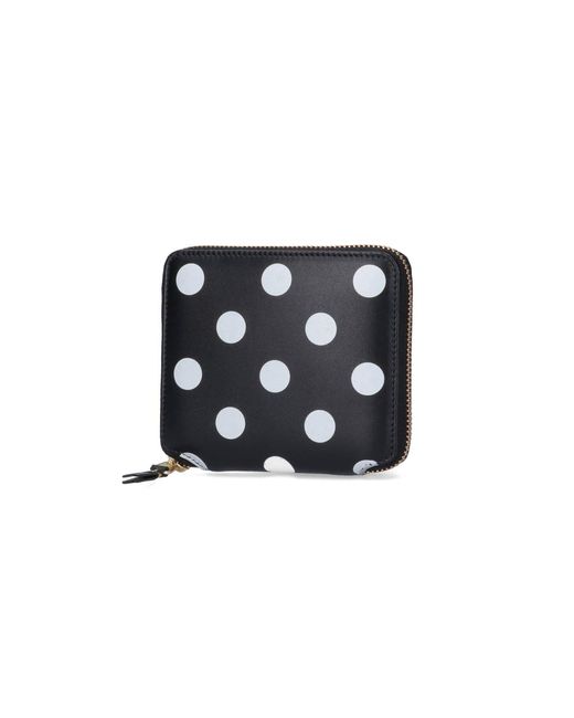 Comme des Garçons Black Polka Dot Zip Wallet