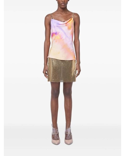Rabanne Pink Printed Satin Top