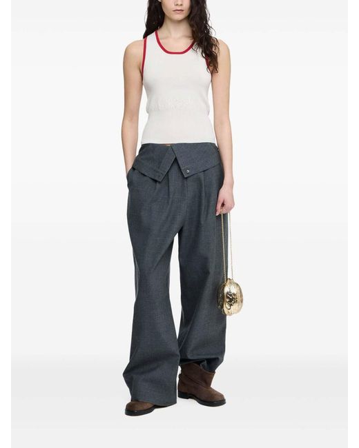 J.W. Anderson White Contrasting-Trim Tank Top