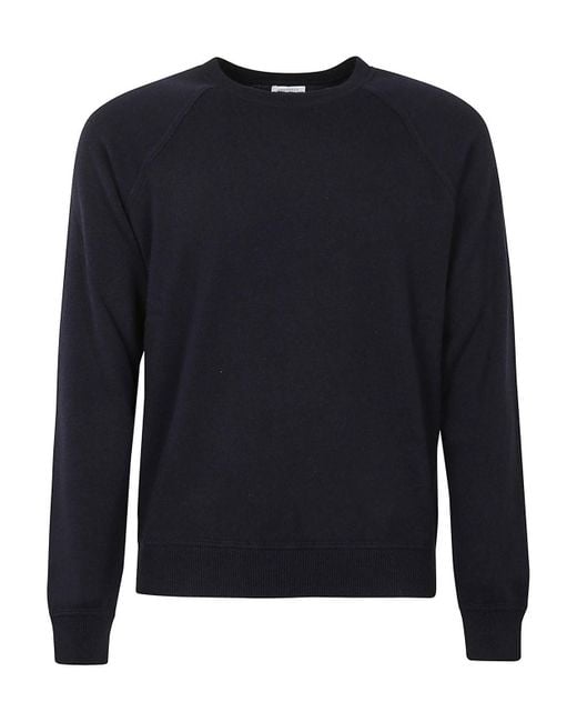 Malo Blue Cashmere Crewneck Sweater for men