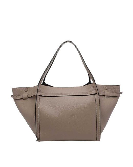Tod's Gray Medium Leather Shopping Bag
