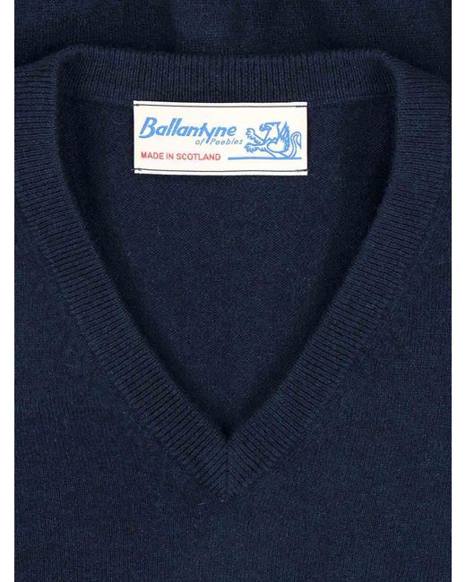 Ballantyne Blue V-Neck Sweater for men