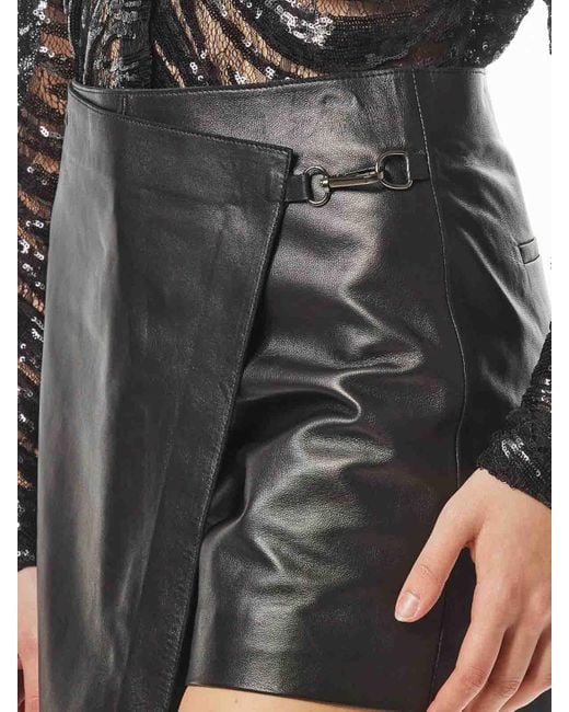 Karl Lagerfeld Black Leather Shorts