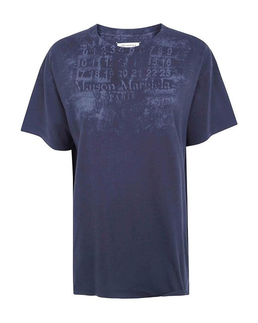 Maison Margiela Blue Numbers Regular T-Shirt
