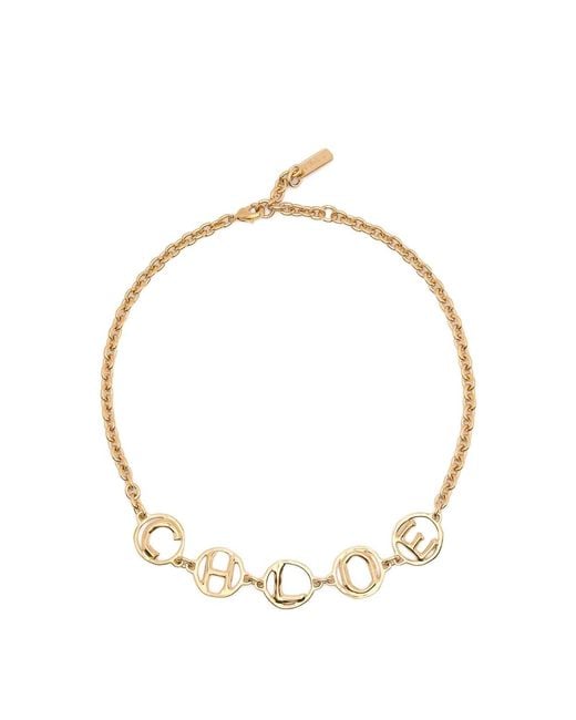 Chloé Metallic E Script Choker