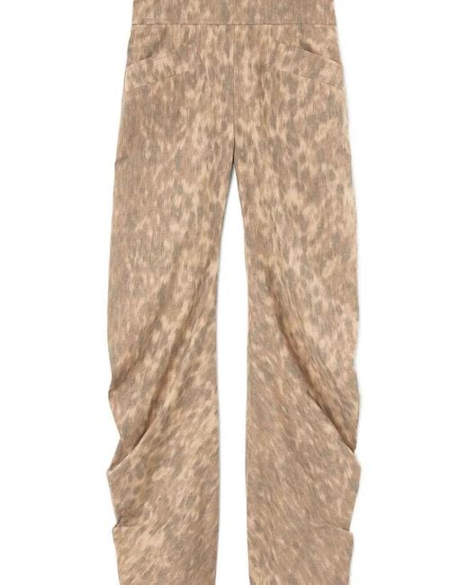 Ganni Natural Stretch Cotton Pocket Cargo Pants Printed