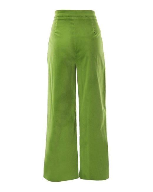 Vivetta Green Stretch Velvet Trousers